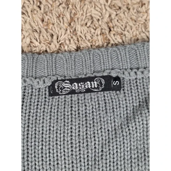 Sagan brand gray‎ cable knit cardigan Size Small - Picture 6 of 9